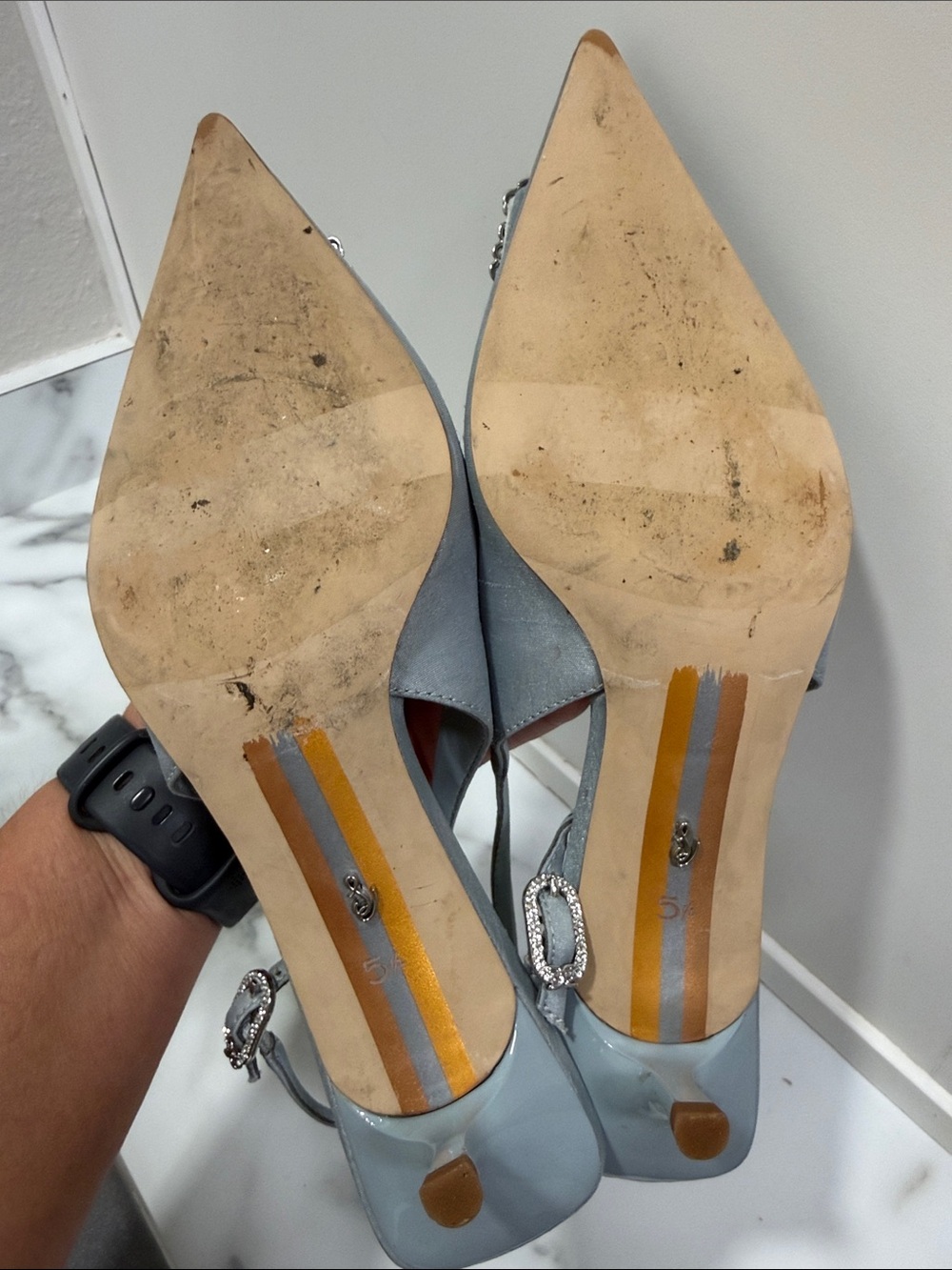 Sam Edelman Kaitlyn Sling Back Heels in Cape Blue 5.5 Womens wedding - Picture 8 of 11